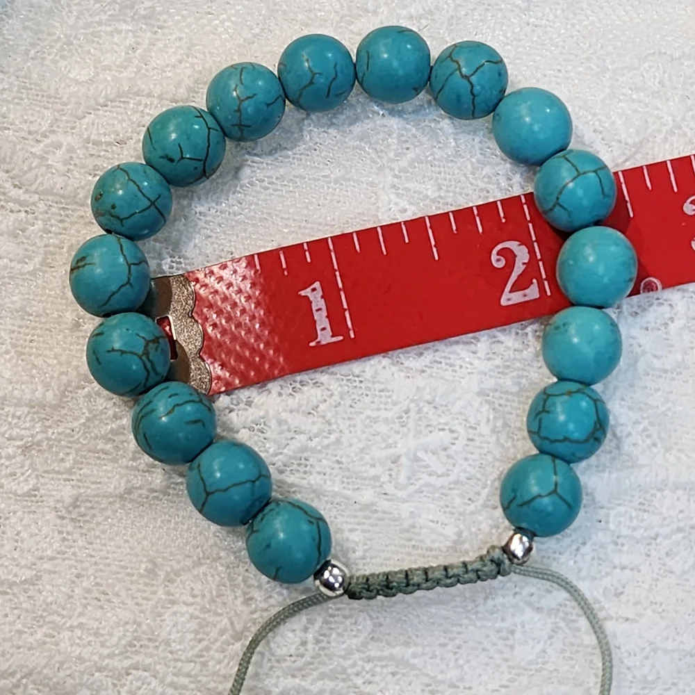 Beautiful Blue Howlite Stone Adjustable Bracelet